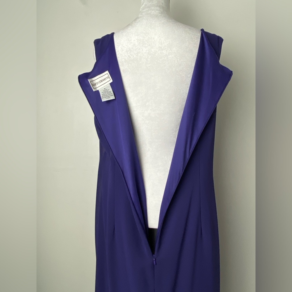 VTG 90’s Karin Stevens Red Hat Purple Lined Maxi Dress Size 16 - Picture 7 of 13